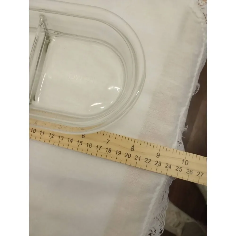 Pyrex, clear divided dish. # 8300- og, 2 cups , 470 ml, heat n serve - Picture 6 of 9